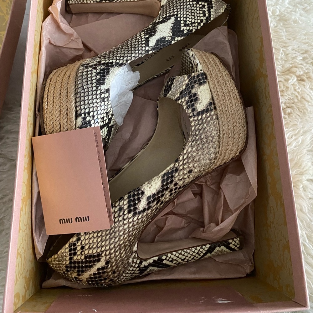 Miu Miu Python Pitone Heels 7 1/2 - image 2